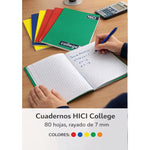 Pack X10 Cuadernos Collage 7mm 80 Hojas Hici Multicolor Variados