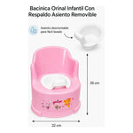 Baño Pelela Bacinica Infantil Con Respaldo Asiento Removible Rosa Niña