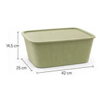 X3 Caja Cesta Organizadora Plastica Con Tapa Apilable 14ltrs