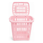 Canasto De Plastico Para Ropa Sucia Con Tapa Cesto 45litros Rosa 45 Litros