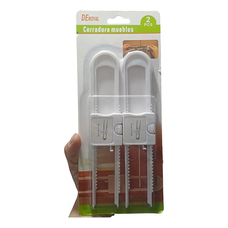 Kit De 2 Cerraduras De Seguridad Para Puerta De Armario Blanco