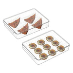 X2 Organizadora Refrigerador Con Tapa Contenedor Acrílico Transparente