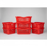 Pack 3 Cestas Apilables Organizadoras Anidable De 4 Litros Rojo