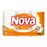 Toalla De Papel Nova Clásica 3 Rollos 12 Mt Adsorbente