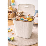 Canasto Rattan De Plastico Para Ropa Sucia Con Tapa Cesto
