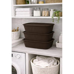 X3 Caja Cesta Organizadora Plastica Con Tapa Apilable 14ltrs