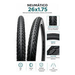 Neumatico Bicicleta Aro 26 X 1.75 Liso Plegable Respuesto