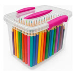 X5 Caja Organizadora 6 Litros Transparente Plastica Con Tapa