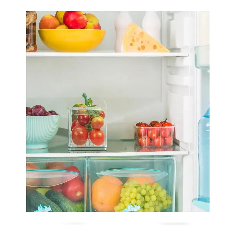 Organizador De Refrigerador Almacenaje De Alimentos  Con Asa Transparente