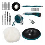Taladro Percutor Atornillador Portatil 2 Baterias Recargable Azul 50hz/60hz