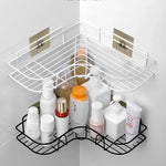 Esquinero Ducha Qatar Shop Negro Autoadhesivo Acero Resistente Agua