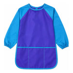 Mandil Bata Arte Infantil Mangas Largas Pintura Impermeable Celeste/azul Liso