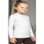 Camiseta Niños Y Niñas Blancas Algodón Manga Larga