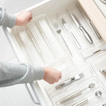 Organizador Cubiertos Utensilios Servicios Cocina 4 Cajones Transparente