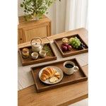 Set 3 Bandejas De Bambu Rectangular Para Servir Alimentos