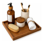 Set 3 Bandejas De Bambu Rectangular Para Servir Alimentos