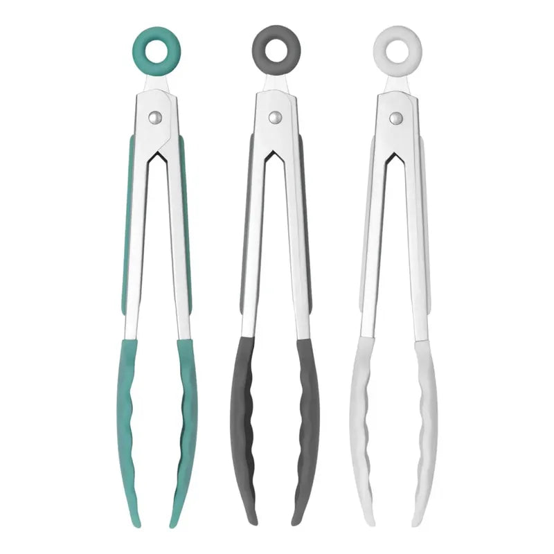 Pinza Multiuso De Acero Inoxidable Punta De Silicona 33cm Aleatorio
