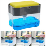 Dispenser Jabón Liquido Detergente Caja Contenedora+ Esponja Gris