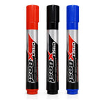 Set 3 Marcadores Plumones Permanentes Punta Redonda Multiuso Negro, Rojo, Azul