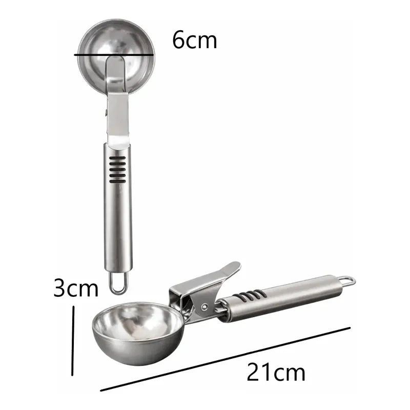 Cuchara Para Helado Scoop Con Gatillo Acero Inoxidable 6 Cm Acero Inoxidable