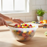 X2 Recipiente Ensalada Bowl Redondo Plastico Multiuso 1.5lts Transparente