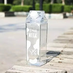 Botella De Leche Cuadrada Transparente Para Agua Jugo 1000ml