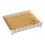 Bandeja De Melamina Con Grano De Madera Para Servir 30x19 Cm