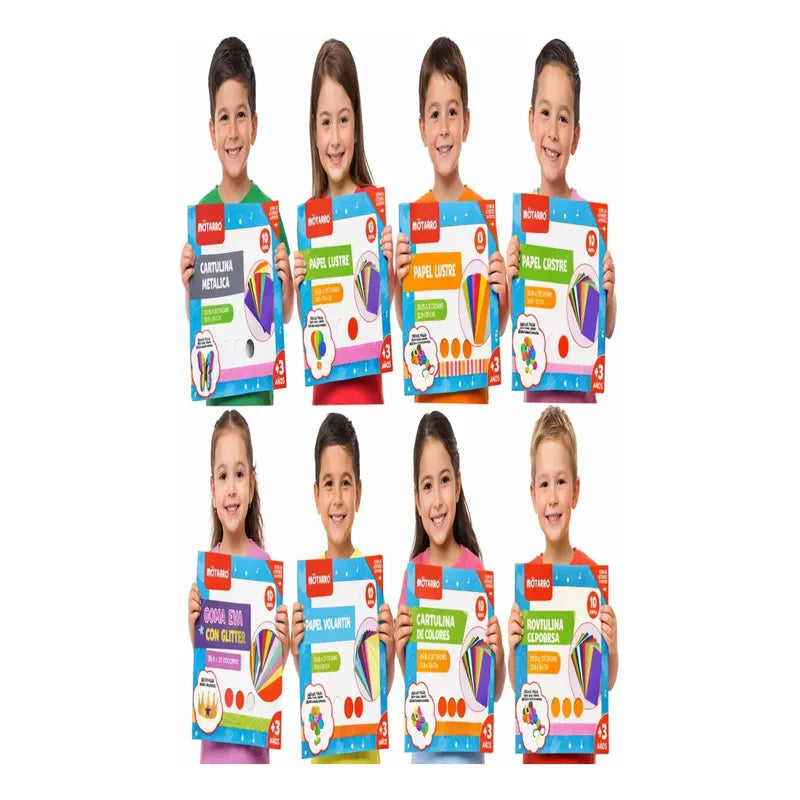 Pack De 9 Carpetas De 10 Cartulina Escolar Para El Colegio