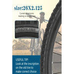 X2 Neumatico + 2 Camara Bicicleta Aro 26x2.125 Caluga Gruesa Neumático Negro Mtb 26