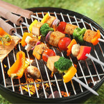 6 Brochetas Pinchos Anticucho Acero Barbacoa Parrilla Asado