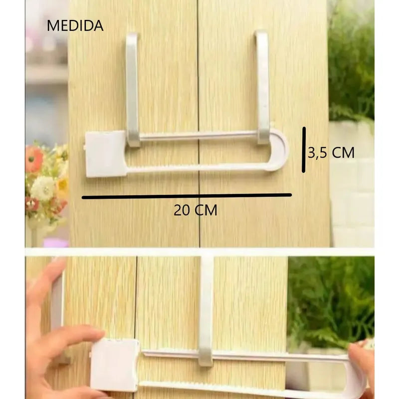 Kit De 2 Cerraduras De Seguridad Para Puerta De Armario Blanco