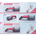 Afilador De Cuchillos Manual 3 Etapas Portátil Negro-rojo X2