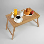 Bandeja Desayuno Con Patas Plegable Para Cama Sofa De Bambu Madera