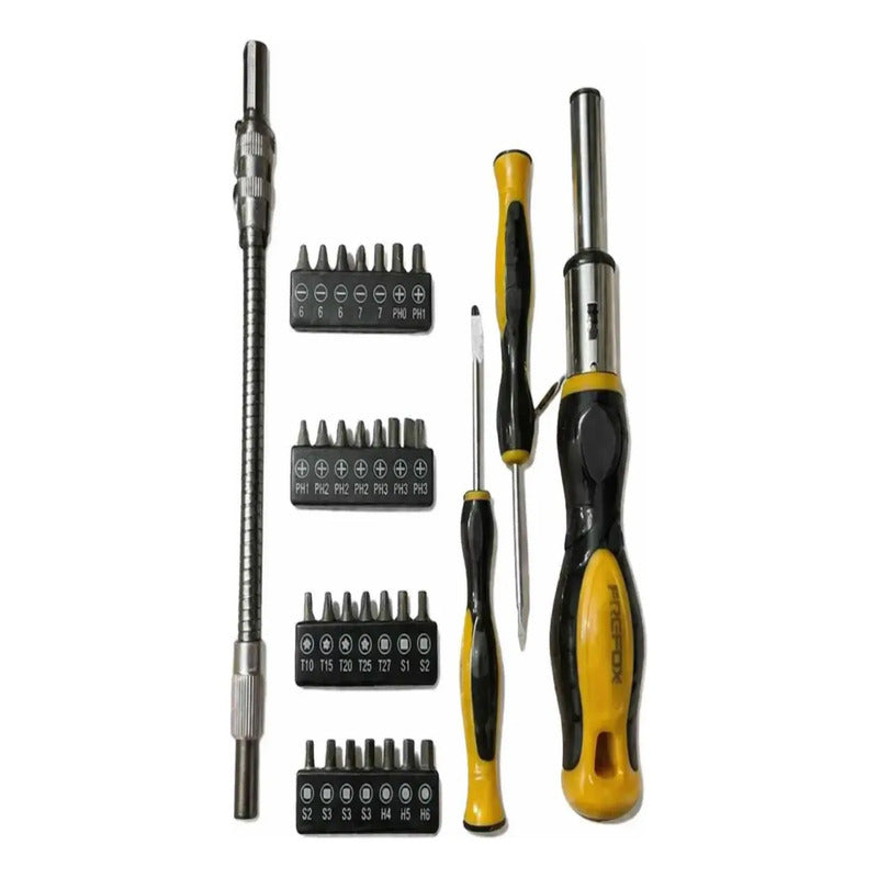Set Juego Destornillador Crique 32 Piezas Alargue Perilleros