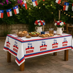 Mantel Rectangular Plástico Decoración Fiestas Patrias Chile Blanco Fechas Patrias Chile