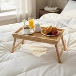 Bandeja Desayuno Con Patas Plegable Para Cama Sofa De Bambu Madera