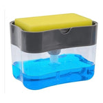 Dispenser Jabón Liquido Detergente Caja Contenedora+ Esponja Gris