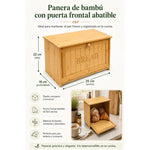 Panera De Bambu Con Puerta Frontal Abatible Rectangular Madera Puerta Frontal Abatible