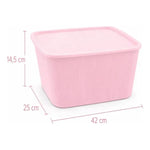 X3 Caja Cesta Organizadora Plastica Con Tapa Apilable 14ltrs
