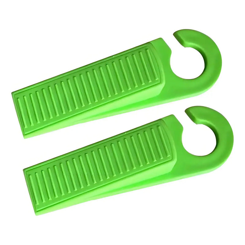 Par De Topes Para Puertas A Piso Con Gancho Color Verde
