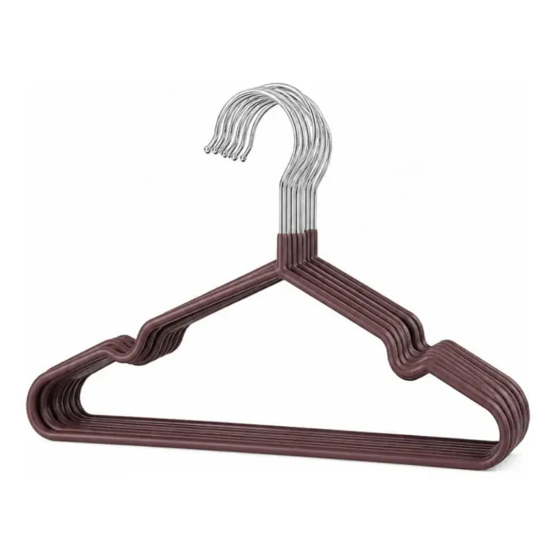 X10 Perchero Metalico Infantil Organizador Para Ropa Bebe Marrón