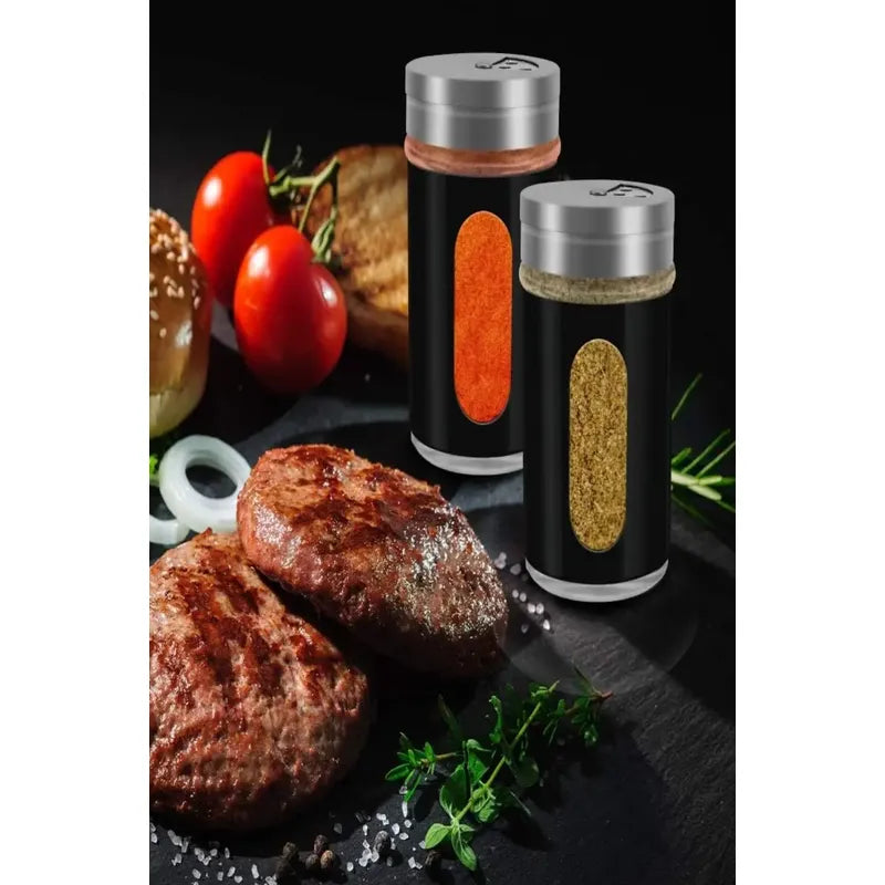 Salero Pimentero Negro Genérico Acero Inoxidable Ajustable