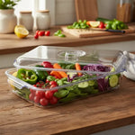 Bandeja Acrilico Con Tapa Para Refrigerado Almacenamiento Transparente