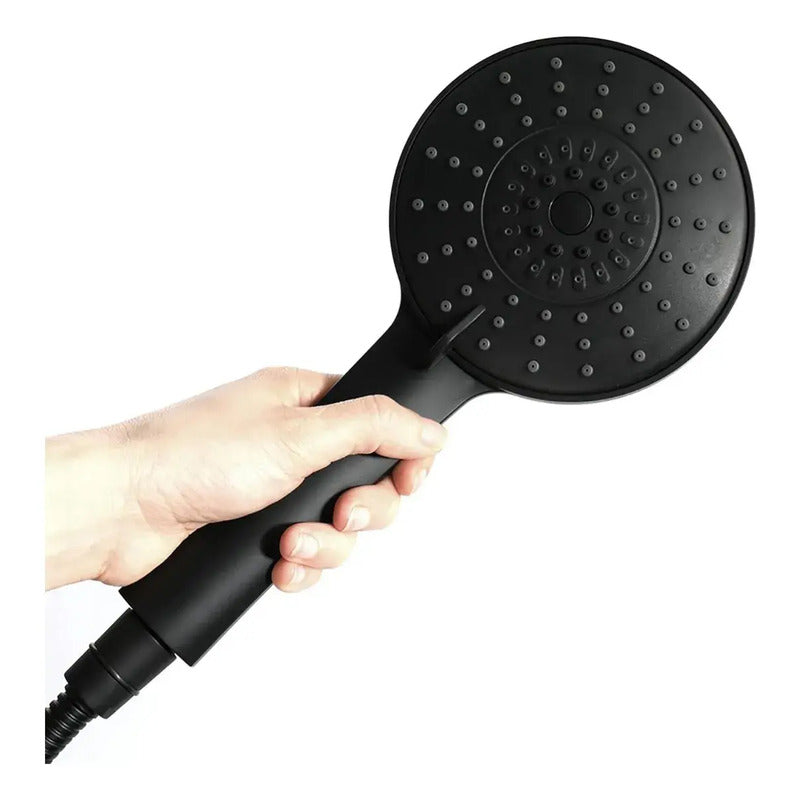 X2 Cabezal De Ducha Grande, Ajustable. Ducha De Mano Mate Negro Mate