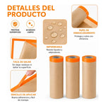 Rollo De Enmascarar Papel Kraf Protector/con Adhesivo 10x20m
