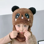 Gorro Con Bufanda Para Bebé Niña Niño Panda Algodon Invierno