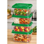 Set De 4 Taper Hermetico Contenedores Cuadrado Alimento 1.5l