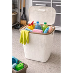 Canasto Rattan De Plastico Para Ropa Sucia Con Tapa Cesto