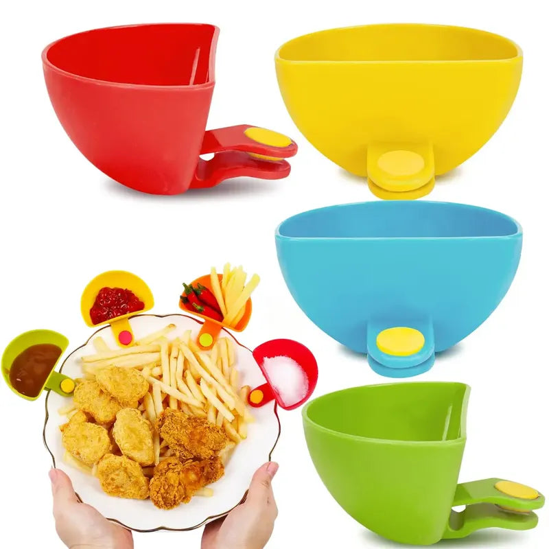 Set De 4 Clips Salsas Multicolor Reutilizables Aderezo Snack