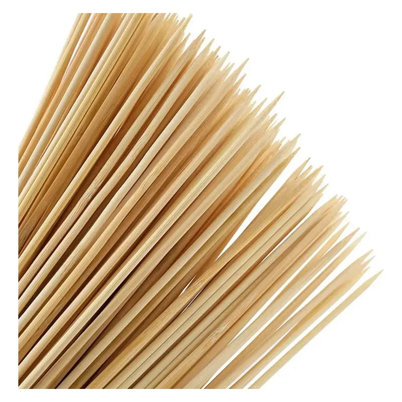 X100 Brochetas De Madera Bambú Brochetas Barbacoa 40 Cm Madera Liso